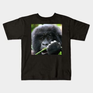 Juvenile Mountain Gorilla, Kwitonda Group, Rwanda, East Africa. Kids T-Shirt